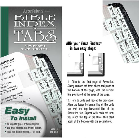 G.T. Luscombe Company, Inc. Gold Verse Finder Bible Tabs | Easy to Install, Self-Aligning, Just Press & Stick | Horizontal Text | Complete Set of Tabs for The Old & New Testaments in Saudi Arabia