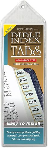 G.T. Luscombe Company, Inc. Gold Verse Finder Bible Tabs | Easy to Install, Self-Aligning, Just Press & Stick | Horizontal Text | Complete Set of Tabs for The Old & New Testaments in Saudi Arabia