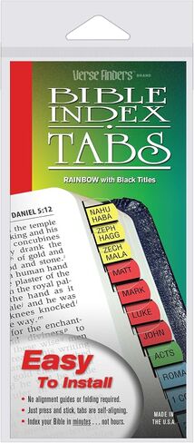 G.T. Luscombe Company, Inc. Gold Verse Finder Bible Tabs | Easy to Install, Self-Aligning, Just Press & Stick | Horizontal Text | Complete Set of Tabs for The Old & New Testaments in Saudi Arabia