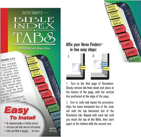 G.T. Luscombe Company, Inc. Gold Verse Finder Bible Tabs | Easy to Install, Self-Aligning, Just Press & Stick | Horizontal Text | Complete Set of Tabs for The Old & New Testaments in Saudi Arabia