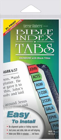 G.T. Luscombe Company, Inc. Gold Verse Finder Bible Tabs | Easy to Install, Self-Aligning, Just Press & Stick | Horizontal Text | Complete Set of Tabs for The Old & New Testaments in Saudi Arabia