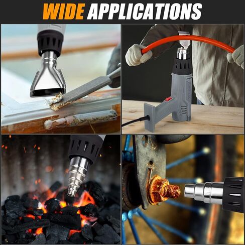 DIAFIELD Mini Heat Gun, 2 Temp Setting 302℉-842℉ Fast Heat Hot Air Gun Tool with Reflector Nozzle and 5.9Ft Cable Overload Protection for Epoxy Resin, Craft, Embossing, Shrink Wrapping & DIY in Saudi Arabia