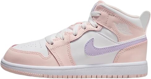 Air Jordan 1 Mid Pre School Pink Wash/Violet Frost-White FD8781-601 3Y in Saudi Arabia