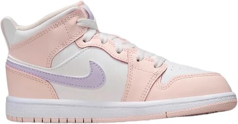 Air Jordan 1 Mid Pre School Pink Wash/Violet Frost-White FD8781-601 3Y in Saudi Arabia