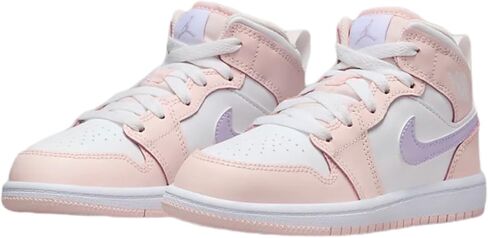 Air Jordan 1 Mid Pre School Pink Wash/Violet Frost-White FD8781-601 3Y in Saudi Arabia