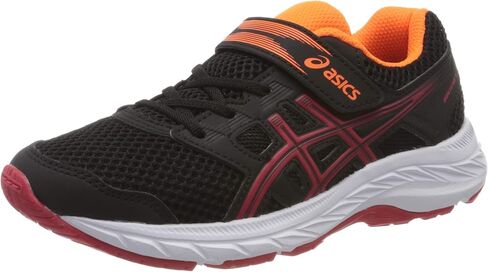 ASICS Contend 5 Little Kid Running Shoe, Black/Speed Red, 11 Little Kid in Saudi Arabia