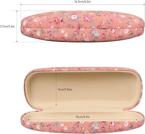 حافظة نظارات HONGCHAUS مكونة من قطعة واحدة، حافظة نظارات لتغطية الزهور، حافظة داخلية واقية بسلسلة معدنية زنبركية in Kuwait