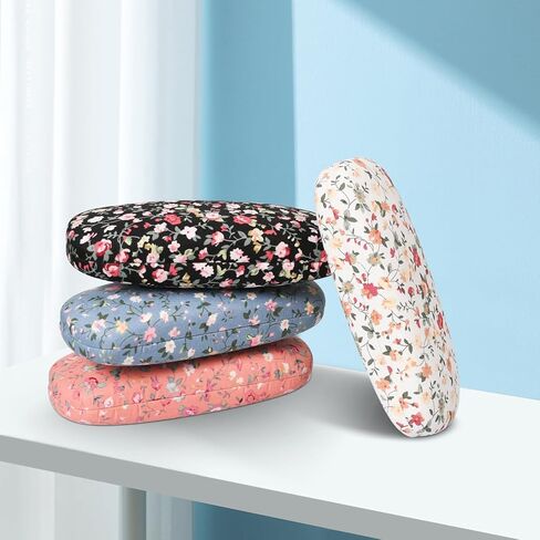 حافظة نظارات HONGCHAUS مكونة من قطعة واحدة، حافظة نظارات لتغطية الزهور، حافظة داخلية واقية بسلسلة معدنية زنبركية in Kuwait