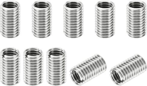 محولات خيط باتيكل كم تقليل الجوز، 10 قطع M12x1.75 ذكر إلى M10x1.5 أنثى إصلاح إدراج الجوز المسمار المخفض قفل الفولاذ المقاوم للصدأ 20 مم in Kuwait