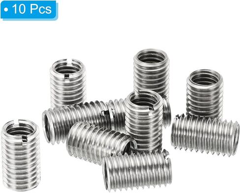 محولات خيط باتيكل كم تقليل الجوز، 10 قطع M12x1.75 ذكر إلى M10x1.5 أنثى إصلاح إدراج الجوز المسمار المخفض قفل الفولاذ المقاوم للصدأ 20 مم in Kuwait