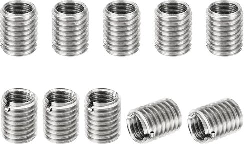 محولات خيط باتيكل كم تقليل الجوز، 10 قطع M12x1.75 ذكر إلى M10x1.5 أنثى إصلاح إدراج الجوز المسمار المخفض قفل الفولاذ المقاوم للصدأ 20 مم in Kuwait