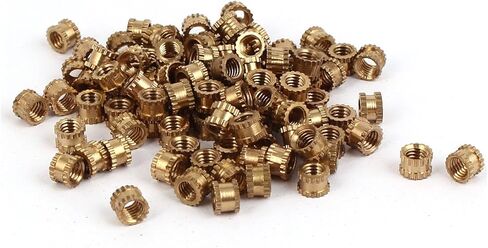 Uxcell a16041800ux0824 M3 x 3 mm Female Thread Brass Knurled Threaded Insert Embedment Nuts 100PCS (Pack of 100) in Kuwait