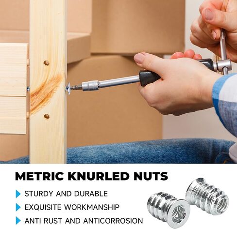 40-Pack 1/4"-20 Threaded Inserts for Wood Furniture，15mm Screw-in Nut Inserts Fasteners with Hex Drive，Secure Wood Joints with Precision in Saudi Arabia