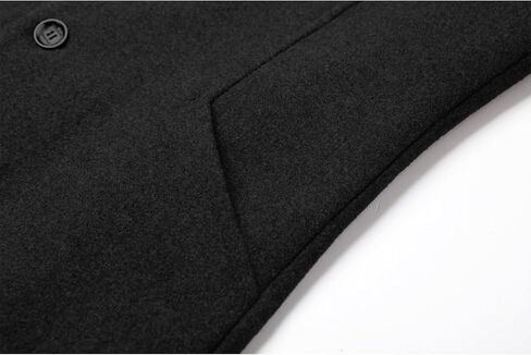 SOMTHRON Men's Winter Trench Coat Lapel Single Breasted Slim Fit Wool Blend Overcoat Jacket Mid-Long Pea Coat in Saudi Arabia