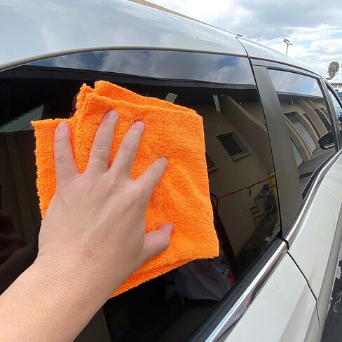 native gear Professional Grade Microfiber cleaing Cloth Towels edgeless 16 Inch x 16 Inch Car Drying Wash Detailing Buffing Polishing Towel with Plush Home 400GSM (Pack of 6) (Blue & Orange) in Saudi Arabia