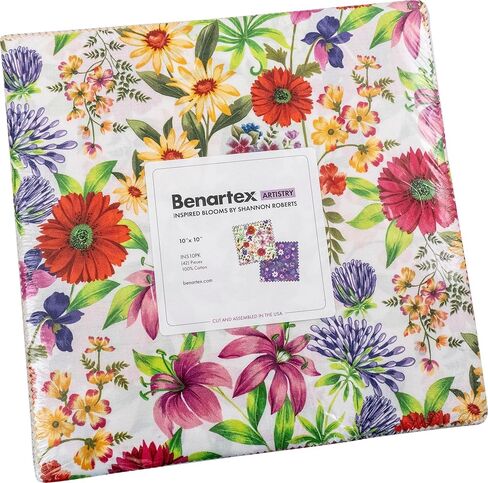 Shannon Roberts Inspired Blooms 10X10 Pack 42 10-inch Squares Layer Cake Benartex in Saudi Arabia