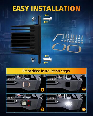 NAOEVO 5 بوصة مصابيح LED للتثبيت على السطح، 40 وات 4000 لومن مجموعة إضاءة LED شريط إضاءة/الطرق الوعرة/القيادة/مصابيح الضباب، مصابيح LED عكسية/نسخ احتياطي/أضواء عمل للشاحنات والقارب جيب 4x4 UTV ATV، عبوتان (أبيض) in Kuwait
