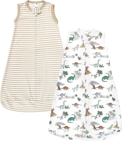 Hudson Baby Unisex Baby Cotton Wearable Sleeping Bag, Sack, Blanket, Boy Dino World Sleeveless, 0-3 Months in Saudi Arabia