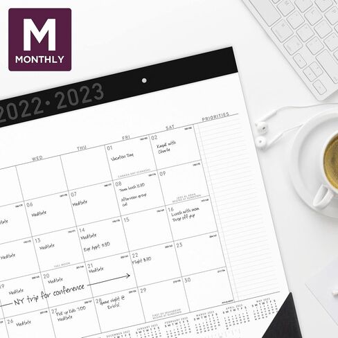 AT-A-GLANCE 2023-2024 Planner, Monthly Academic, 9" x 11", Large, Contempo, Black (70074X05) in Saudi Arabia