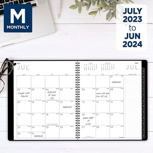 AT-A-GLANCE 2023-2024 Planner, Monthly Academic, 9" x 11", Large, Contempo, Black (70074X05) in Saudi Arabia