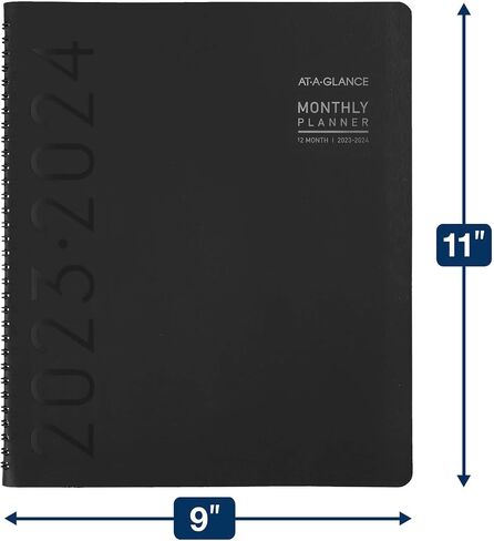 AT-A-GLANCE 2023-2024 Planner, Monthly Academic, 9" x 11", Large, Contempo, Black (70074X05) in Saudi Arabia