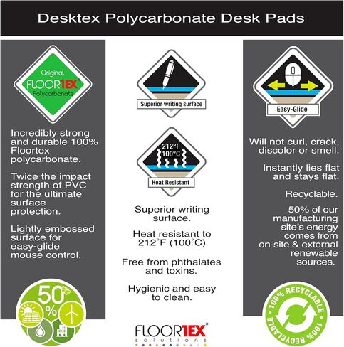FloorTex FPDE12184RA4 Place Mat, Heat-Resistant, 18-Inch Wx12-Inch L, 4/PK, Clear in Saudi Arabia