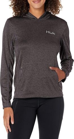 HUK Women's Coldfront Heather Hoodie, Performance Fishing Sweatshirt in Saudi Arabia