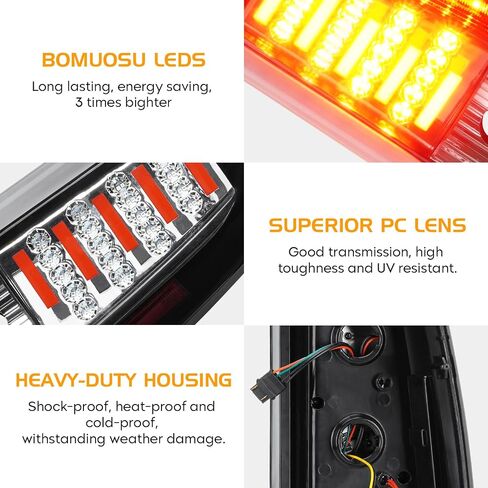 LED Tail Light + 3rd Third Brake Light Fit for Chevy Silverado GMC Sierra 1500 2500 3500 1500 HD 2500 HD 2003-2006, for Chevy Silverado GMC Sierra Classic Models 2007, 3 Pcs, Chrome Housing Smoke Lens in Saudi Arabia