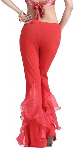 ZLTdream Women's Belly Dance Crimping Bottom Bell Pants Crystal Cotton in Kuwait
