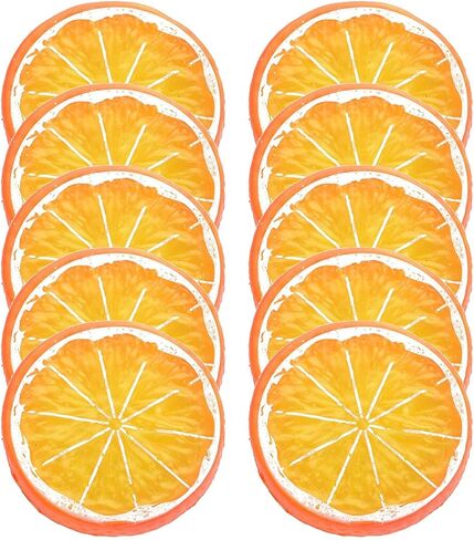 30 PCS Artificial Lemon Slices - Simulation Lemon Slices Plastic Fake Fruit Artificial Lifelike Small Fruit Model for Home Kitchen Table Party Decor Photography Prop Wedding Decoration (Orange) in Kuwait