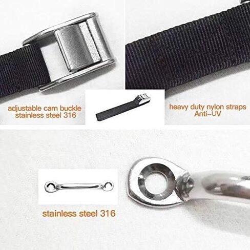 Battery Box Hold-Down Strap Tie Down Strap for Gas Fuel Heavy Duty Battery Box Replament Tie Down Strap Kit Anti-UV Strap with Stainless Steel Cam Buckle, Stainless Steel Deck Loop Mounts, SS Screws in Kuwait