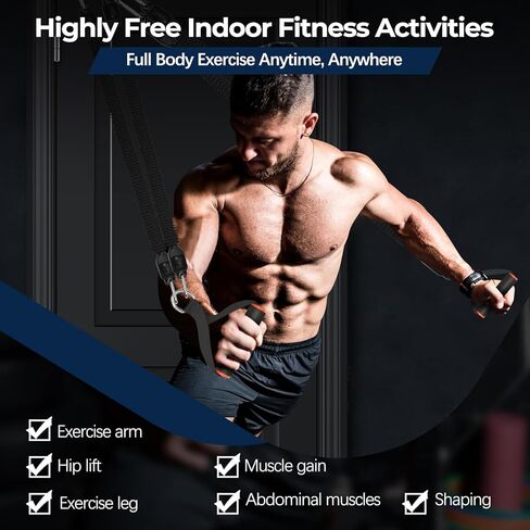 حزام مقاومة بدواسة من أويمي، أربطة تمرين بمقابض، حبل سحب مرن، أربطة تدريب للعلاج الطبيعي، في اللياقة البدنية المنزلية، معدات تدريب القوة مع حزام لياقة بـ 8 أشكال in Kuwait