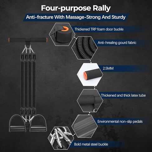 حزام مقاومة بدواسة من أويمي، أربطة تمرين بمقابض، حبل سحب مرن، أربطة تدريب للعلاج الطبيعي، في اللياقة البدنية المنزلية، معدات تدريب القوة مع حزام لياقة بـ 8 أشكال in Kuwait