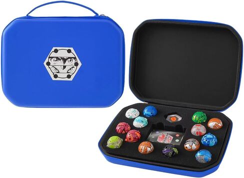 Case Compatible with Bakugan, Toy Organizer Bag for Figures, BakuCores, Armored Alliance, Geogan Rising with Mesh Pocket - Mini Toys Container Holder (Bag Only)-Blue in Saudi Arabia