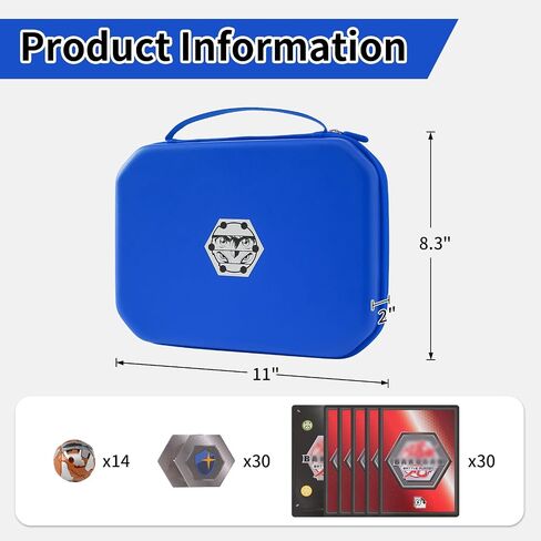 Case Compatible with Bakugan, Toy Organizer Bag for Figures, BakuCores, Armored Alliance, Geogan Rising with Mesh Pocket - Mini Toys Container Holder (Bag Only)-Blue in Saudi Arabia