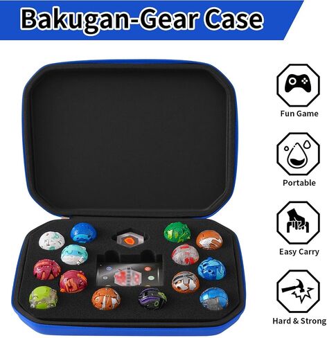 Case Compatible with Bakugan, Toy Organizer Bag for Figures, BakuCores, Armored Alliance, Geogan Rising with Mesh Pocket - Mini Toys Container Holder (Bag Only)-Blue in Saudi Arabia