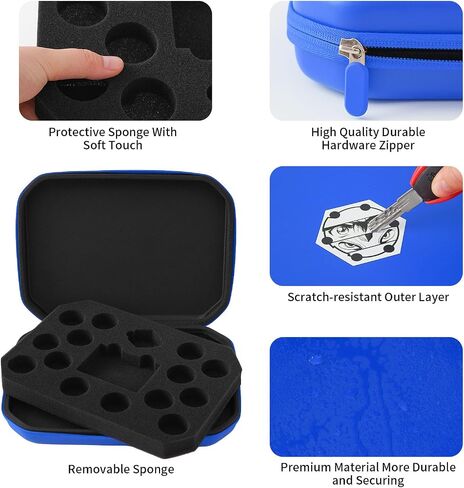 Case Compatible with Bakugan, Toy Organizer Bag for Figures, BakuCores, Armored Alliance, Geogan Rising with Mesh Pocket - Mini Toys Container Holder (Bag Only)-Blue in Saudi Arabia