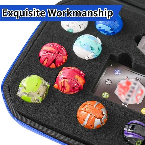 Case Compatible with Bakugan, Toy Organizer Bag for Figures, BakuCores, Armored Alliance, Geogan Rising with Mesh Pocket - Mini Toys Container Holder (Bag Only)-Blue in Saudi Arabia