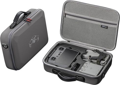 حافظة CENPIN Mini 4 Pro RC 2، حقيبة سفر محمولة من جلد البولي يوريثان، حقيبة حمل لـ DJI Mini 4 Pro مع وحدة تحكم RC 2 (جهاز تحكم عن بعد بالشاشة)، مركز شحن ثنائي الاتجاه وملحقات الطائرات بدون طيار الأخرى in Kuwait