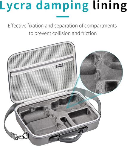 حافظة CENPIN Mini 4 Pro RC 2، حقيبة سفر محمولة من جلد البولي يوريثان، حقيبة حمل لـ DJI Mini 4 Pro مع وحدة تحكم RC 2 (جهاز تحكم عن بعد بالشاشة)، مركز شحن ثنائي الاتجاه وملحقات الطائرات بدون طيار الأخرى in Kuwait