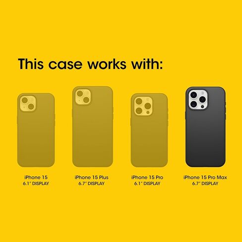 Bundle: OtterBox iPhone 15 Pro MAX (Only) Commuter Series Case - (BLACK) + PopSockets PopGrip - (BLACK), slim & tough, pocket-friendly, with port protection, PopGrip included in Saudi Arabia