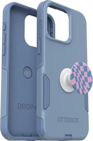 Bundle: OtterBox iPhone 15 Pro MAX (Only) Commuter Series Case - (BLACK) + PopSockets PopGrip - (BLACK), slim & tough, pocket-friendly, with port protection, PopGrip included in Saudi Arabia