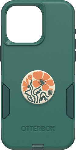 Bundle: OtterBox iPhone 15 Pro MAX (Only) Commuter Series Case - (BLACK) + PopSockets PopGrip - (BLACK), slim & tough, pocket-friendly, with port protection, PopGrip included in Saudi Arabia