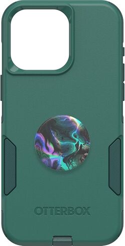 Bundle: OtterBox iPhone 15 Pro MAX (Only) Commuter Series Case - (BLACK) + PopSockets PopGrip - (BLACK), slim & tough, pocket-friendly, with port protection, PopGrip included in Saudi Arabia