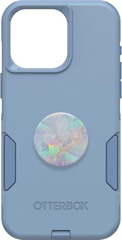 Bundle: OtterBox iPhone 15 Pro MAX (Only) Commuter Series Case - (BLACK) + PopSockets PopGrip - (BLACK), slim & tough, pocket-friendly, with port protection, PopGrip included in Saudi Arabia