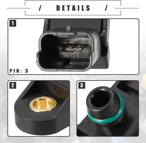 Motoforti Engine Oil Pressure Sensor, for Mini Cooper S 1.6L L4 - Gas 2007, Plastic, No.13627540508, Black in Saudi Arabia