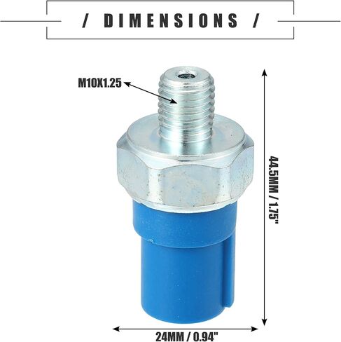 Motoforti Engine Oil Pressure Sensor, Valve Timing Oil Pressure Switch Assembly, for Honda Accord 2008-2012, Metal, 37250-PRB-A01, Blue Silver Tone in Saudi Arabia