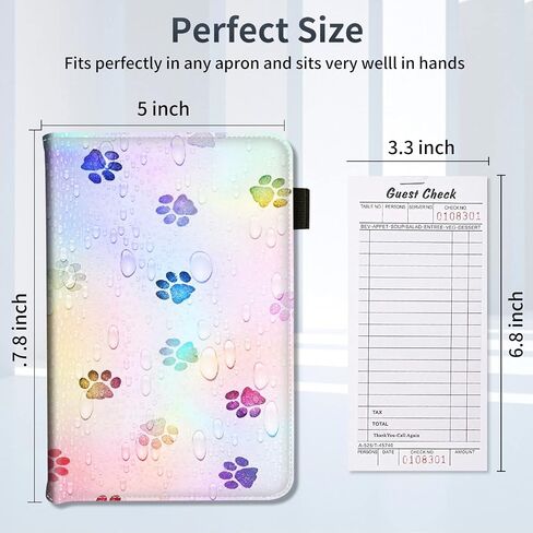 Server Books for Waitress,PU Leather Waiter Book Server Wallet with Zipper Pocket,Cute Waitress Book&Waitstaff Organizer with Money Pocket Fit Server Apron,Sunset Wave in Saudi Arabia