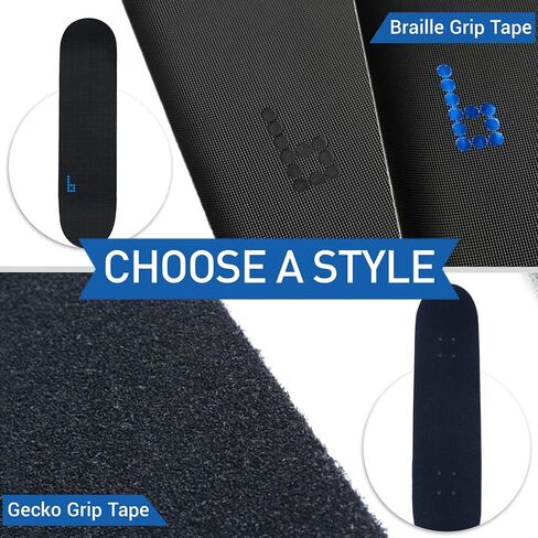 Braille Skateboarding Skateboard Grip Tape Waterproof Bubble Free 33" X 9.25" Non Slip Griptape, Skate Board Sandpaper Tape Grip Tape for Skateboards, Longboard, Cruiser, Scooter Grip Tape, Black B in Saudi Arabia