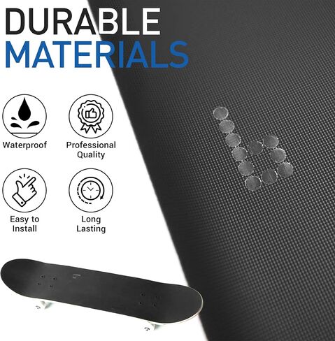 Braille Skateboarding Skateboard Grip Tape Waterproof Bubble Free 33" X 9.25" Non Slip Griptape, Skate Board Sandpaper Tape Grip Tape for Skateboards, Longboard, Cruiser, Scooter Grip Tape, Black B in Saudi Arabia
